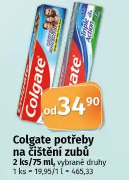 COOP TIP Colgate potřeby na čištění zubů nabídka