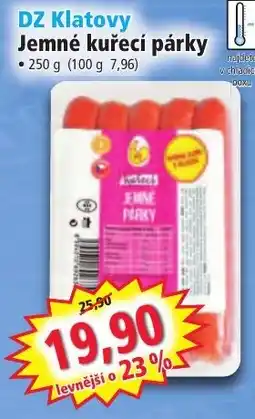 Norma DZ Klatovy Jemné kuřecí párky nabídka