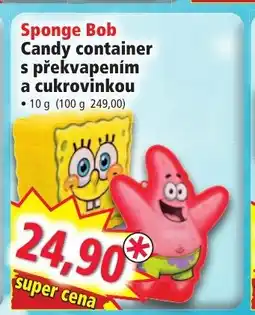 Norma Sponge Bob Candy container s překvapením a cukrovinkou nabídka