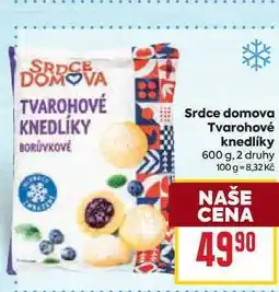 Billa Srdce domova Tvarohové knedlíky nabídka