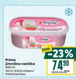 Billa Prima Zmrzlina vanička nabídka