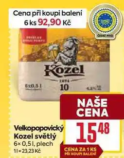 Billa Velkopopovický Kozel světlý 6x0,51, plech nabídka