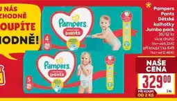 Billa Pampers Pants Dětské kalhotky Jumbo pack 38/52 ks nabídka