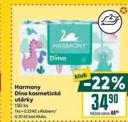 Billa Harmony Dino kosmetické utěrky 150 ks nabídka