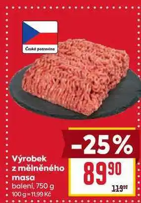 Billa Výrobek z mělněného masa balení nabídka