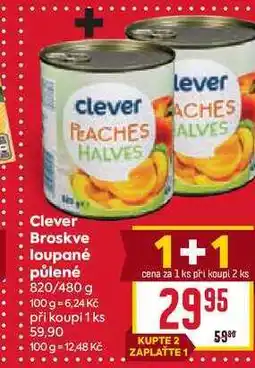 Billa Clever Broskve loupané půlené 820/480 g nabídka