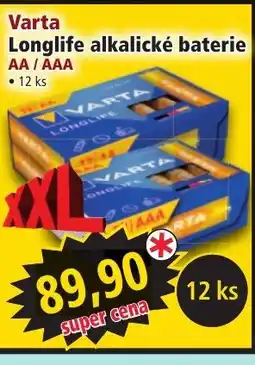 Norma Varta Longlife alkalické baterie nabídka