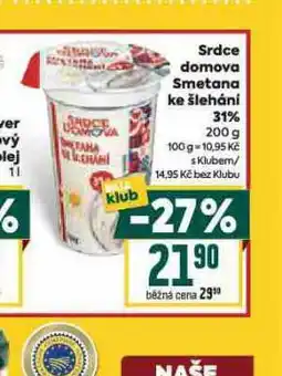 Billa Smetana ke šlehání 31% nabídka