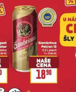 Billa Pivo gambrinus patron 12 nabídka