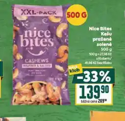 Billa Nice bites kešu pražené solené nabídka