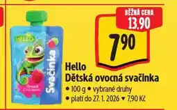 Albert Hello dětská ovocná svačinka nabídka