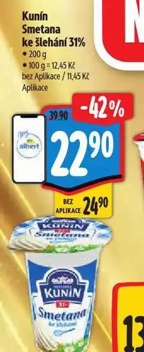Albert Kunín smetana ke šlehání nabídka