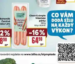Billa Vídeňské párky nabídka