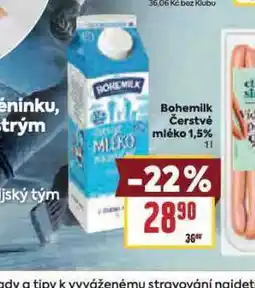 Billa Bohemilk čerstvé mléko 1,5% nabídka