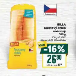 Billa Billa toustový chléb máslový nabídka