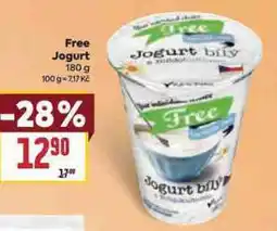 Billa Free jogurt nabídka