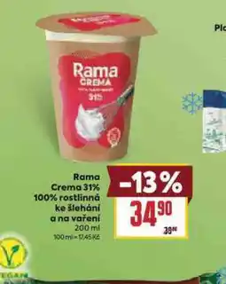 Billa Rama cerma 31% 100% rostlinná ke šlehání a na vaření nabídka