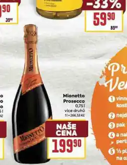 Billa Mionetto prosecco nabídka