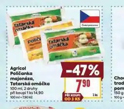Billa Agricol poličanka majonéze, tatarská omáčka nabídka