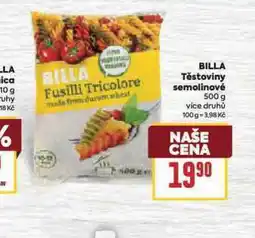 Billa Billa těstoviny semolinové nabídka
