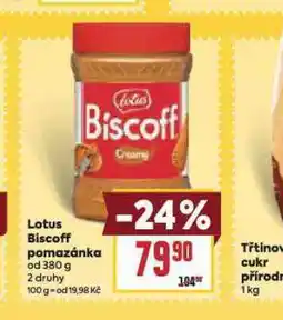 Billa Lotus biscoff pomazánka nabídka