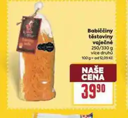 Billa Babiččiny těstoviny vaječné nabídka