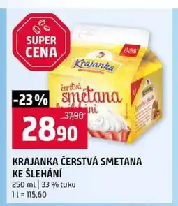 Terno KRAJANKA ČERSTVÁ SMETANA KE ŠLEHÁNÍ 250 ml 33% tuku nabídka