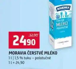 Terno MORAVIA ČERSTVÉ MLÉKO 1l 1,5% tuku polotučné nabídka