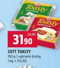 Terno ZOTT TOASTY 150 g vybrané druhy nabídka