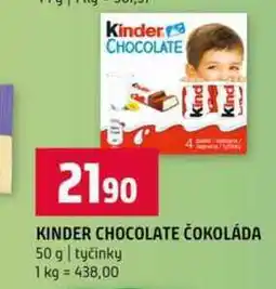 Terno KINDER CHOCOLATE ČOKOLÁDA 50 g tyčinky nabídka