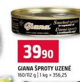 Terno GIANA ŠPROTY UZENÉ 160/112 g nabídka