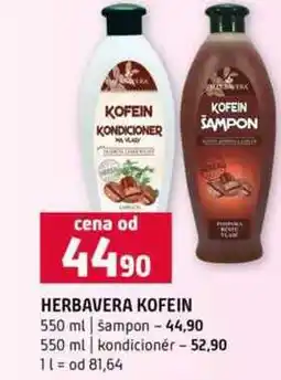 Terno HERBAVERA KOFEIN 550 ml šampon 550 ml kondicionér nabídka