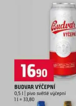 Terno BUDVAR VÝČEPNÍ 0,5l pivo světlé výčepní nabídka