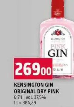 Terno KENSINGTON GIN ORIGINAL DRY PINK 0,7l vol. 37,5% nabídka