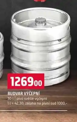 Terno BUDVAR VÝČEPNÍ 30l pivo světlé výčepní nabídka