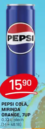 Flop Pepsi cola, mirinda orange, 7Up nabídka