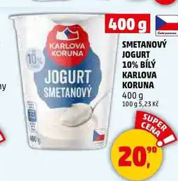 Penny Market SMETANOVÝ JOGURT 10% BÍLÝ KARLOVA KORUNA nabídka