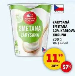 Penny Market ZAKYSANÁ SMETANA 12% KARLOVA KORUNA nabídka