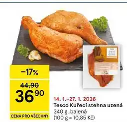 Tesco Tesco Kuřecí stehna uzená, 340 g, balená nabídka