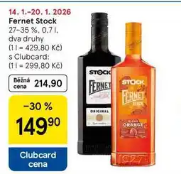 Tesco Fernet Stock 27-35% nabídka