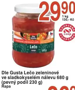 Coop hb Dle Gusta Lečo zeleninové ve sladkokyselém nálevu nabídka