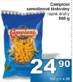 Jip Campioni semolinové těstoviny nabídka