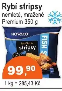 COOP DISKONT Nowaco Rybí stripsy nemleté, mražené Premium nabídka