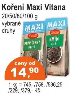 COOP DISKONT Koření Maxi Vitana nabídka