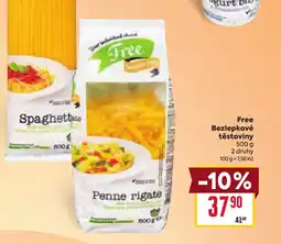 Billa Free Bezlepkové těstoviny nabídka