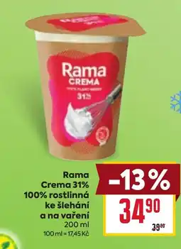 Billa Rama Crema 31% 100% rostlinná ke šlehání a na vaření nabídka