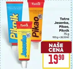 Billa Tatra Jesenka, Pikao, Piknik nabídka