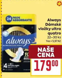 Billa Always Dámské vložky ultra quatro nabídka