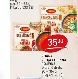 Flop VITANA VELKÁ RODINNÁ POLÉVKA vybrané druhy nabídka