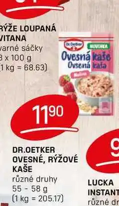 Flop DR.OETKER OVESNÉ, RÝŽOVÉ KAŠE různé druhy nabídka